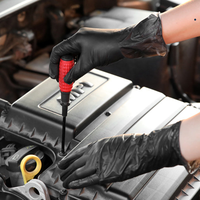 Frendorf | 100 Stück Einweg schwarze Nitrilhandschuhe