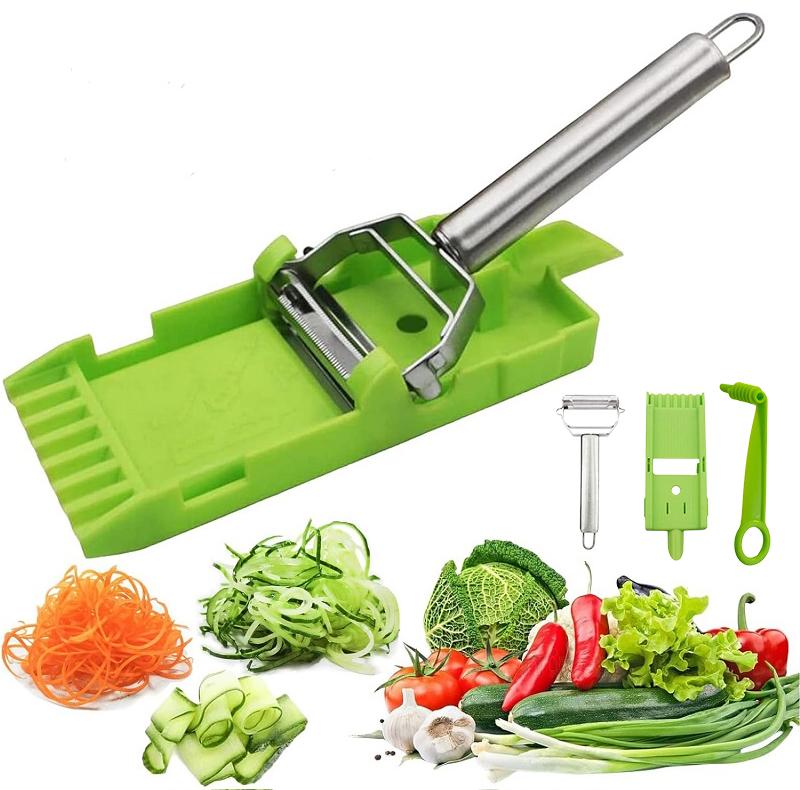 Frendorf | 2-in-1 Gemüseschneider & -slicer, Multi-Doppelmesser-Schäler