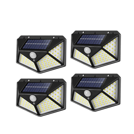 100 LED Solar Wandleuchten Außen Solarlampe