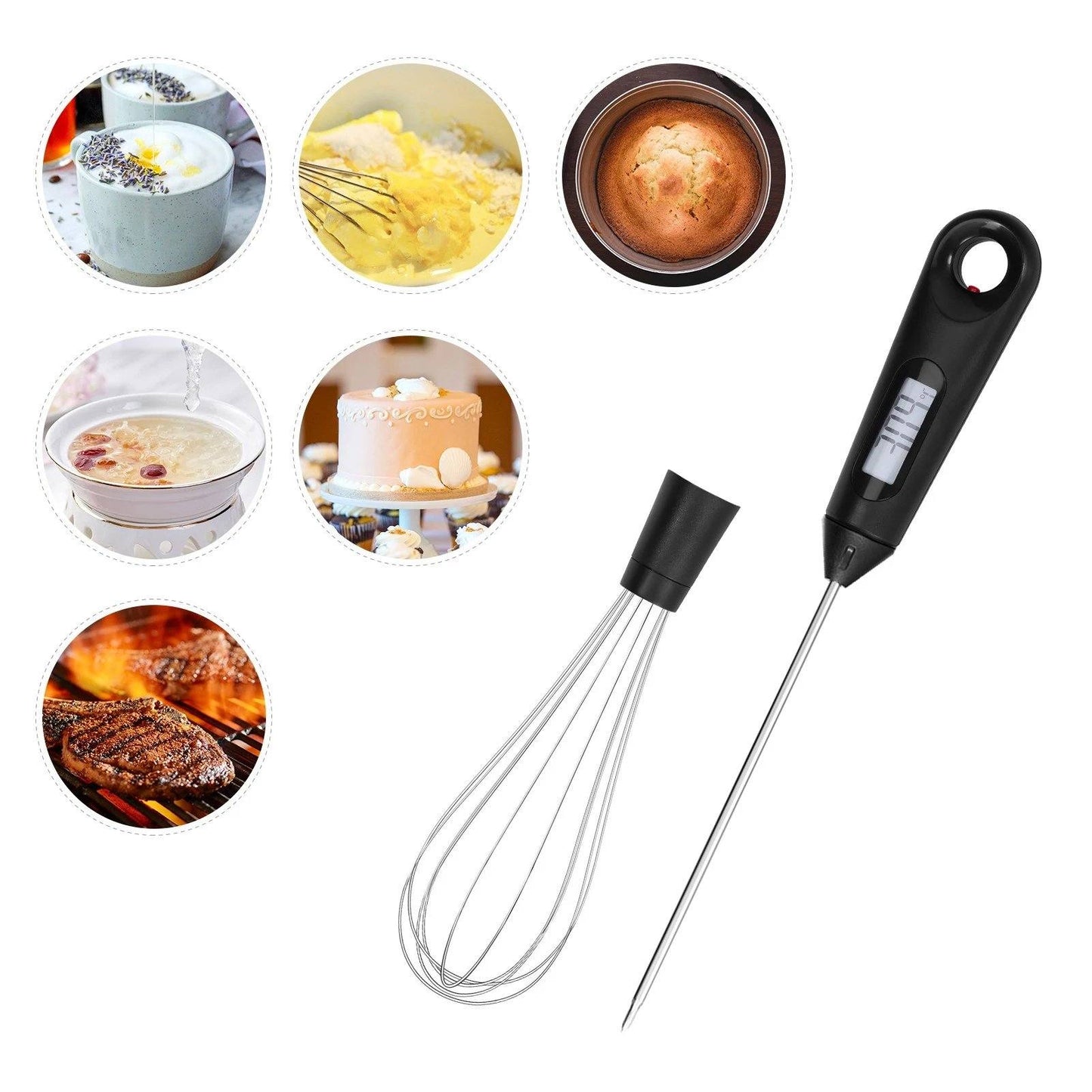 Frendorf | 2-in-1 Sofort-Lese Lebensmittelthermometer und Eierbesen