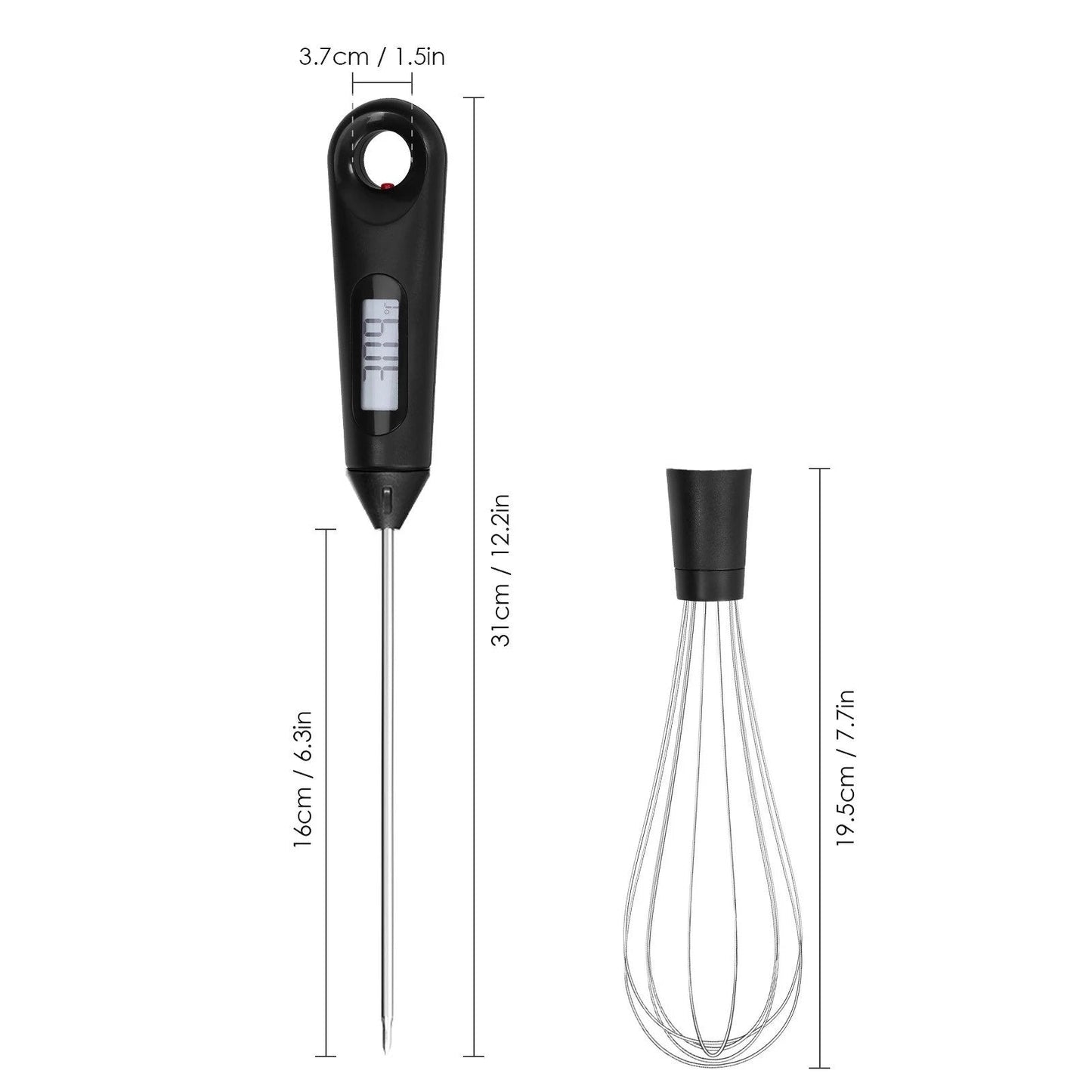 Frendorf | 2-in-1 Sofort-Lese Lebensmittelthermometer und Eierbesen