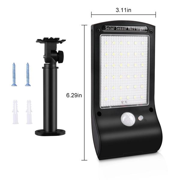 Frendorf | 2-Pack: 36 LED Solarbetriebene Bewegungsmelder Wandlampe