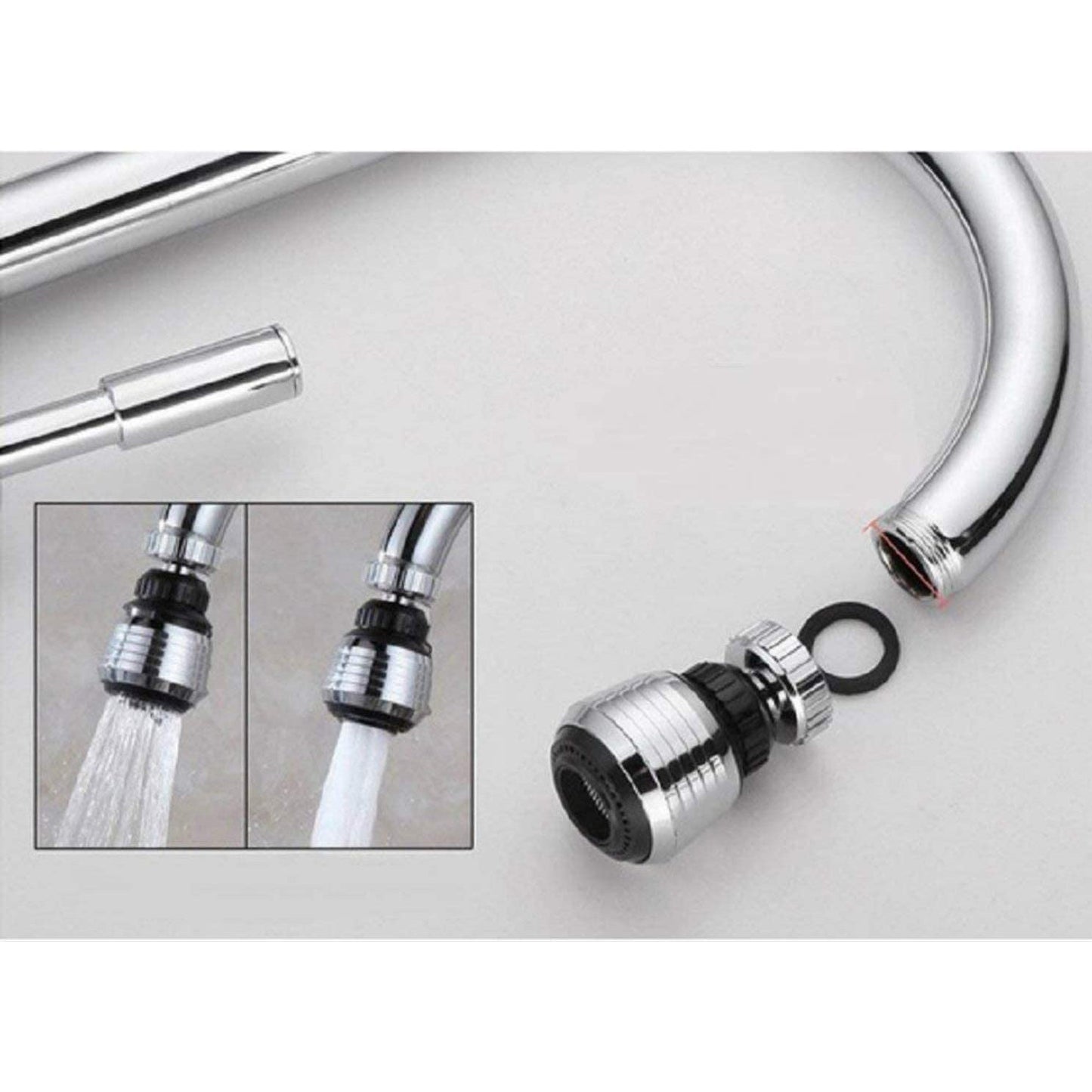 Frendorf | 2er-Pack: 360-Grad drehbarer Wasserhahn-Aerator Deluxe Wasserspar-Wasserhahn-Sprayer