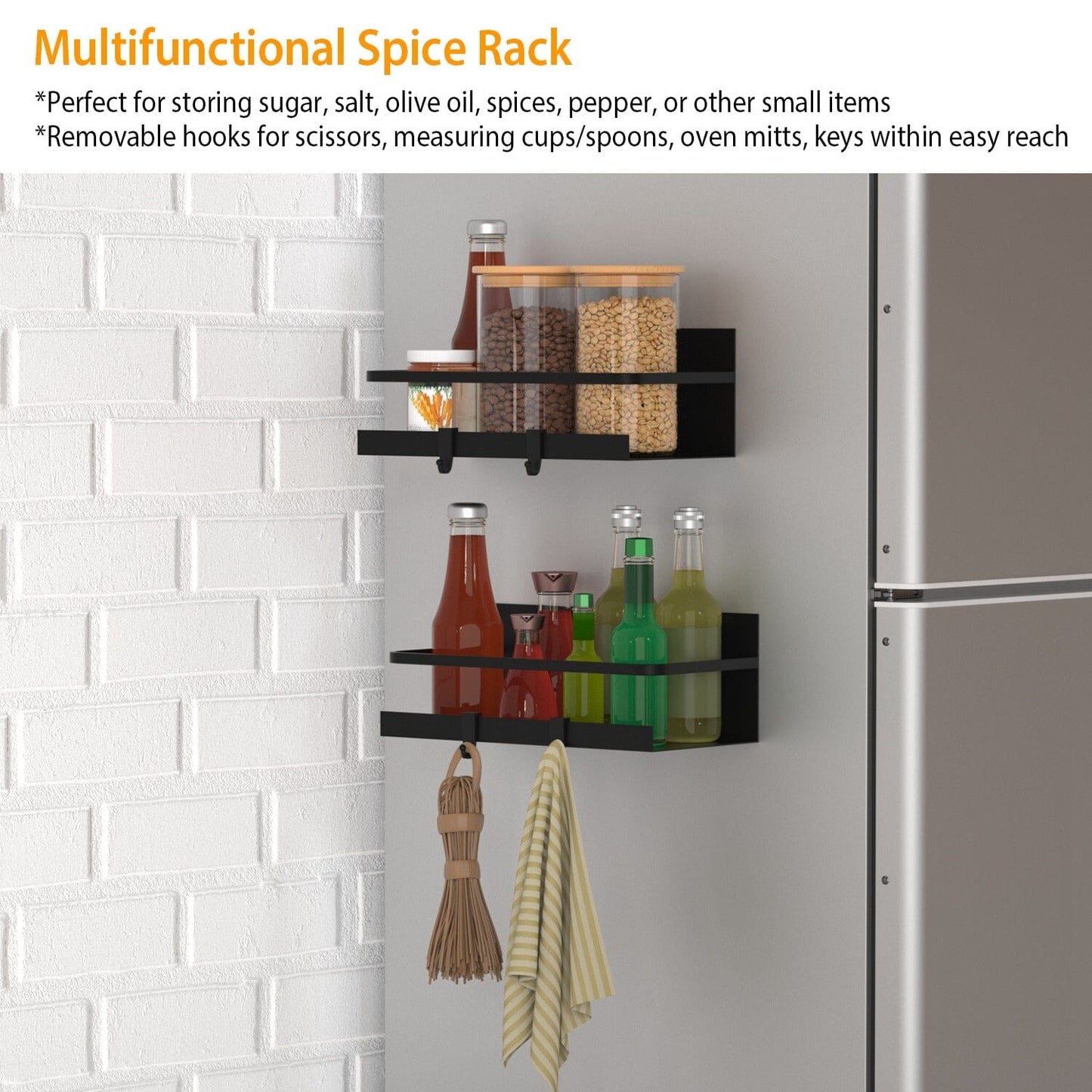 Frendorf | 2er-Pack: Magnetischer Gewürzhalter Rack Organizer