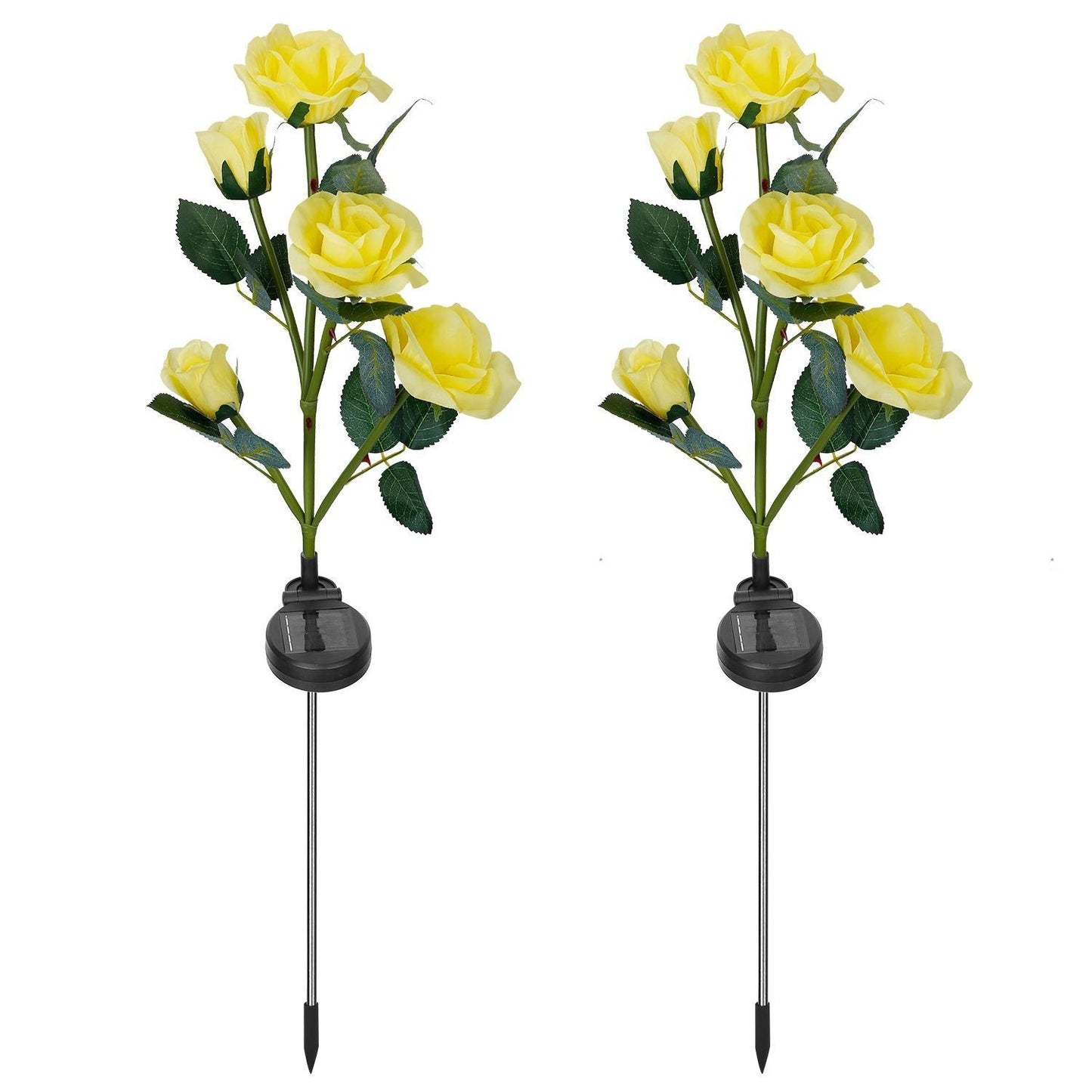Frendorf | 2-Pack: Solarbetriebene Rosenblume LED Dekorationslampe