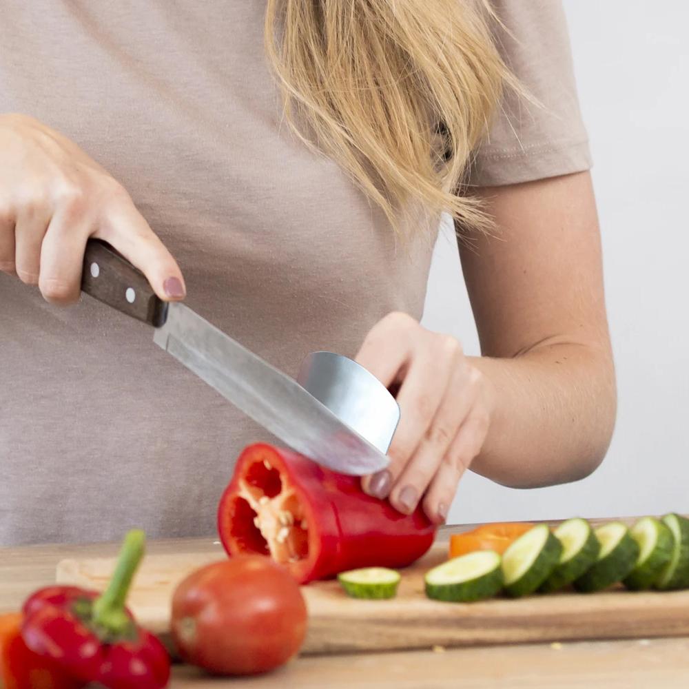 Frendorf | 2er-Pack: Edelstahl Finger Schutz für Schneiden, Hacken und Würfeln