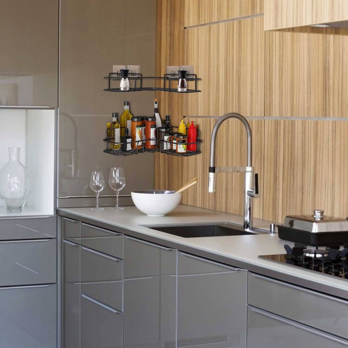 Frendorf | 2-Teilig: Eck-Duschregalablagen