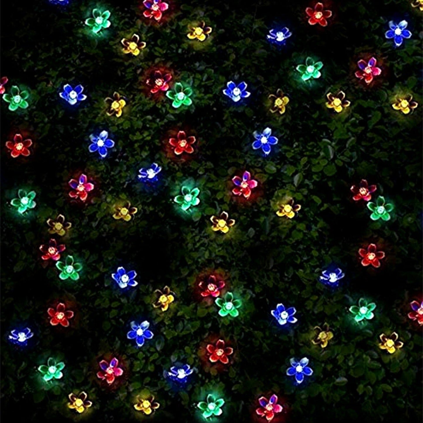 Frendorf | 2-Teilig: Solar Power Lichterkette 50 LED Perlen Feen Sakura Blume