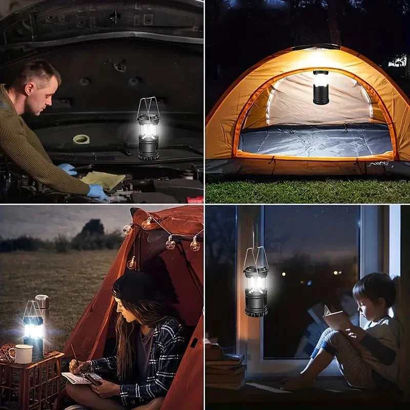 Frendorf | 2-Teile: Superhelle LED Campinglaterne - Tragbare und zusammenklappbare Notfalltaschenlampe mit Batteriestrom