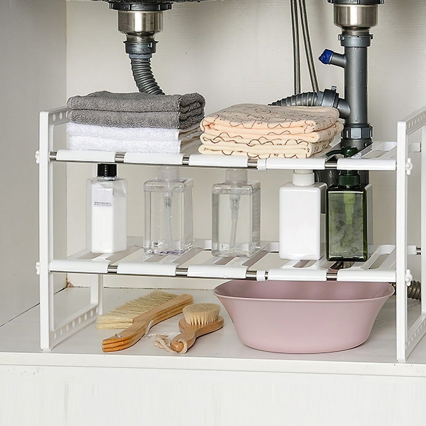 Frendorf | 2-Tier Unter Sink Organizer Ausziehbarer Platzsparender Stauraum