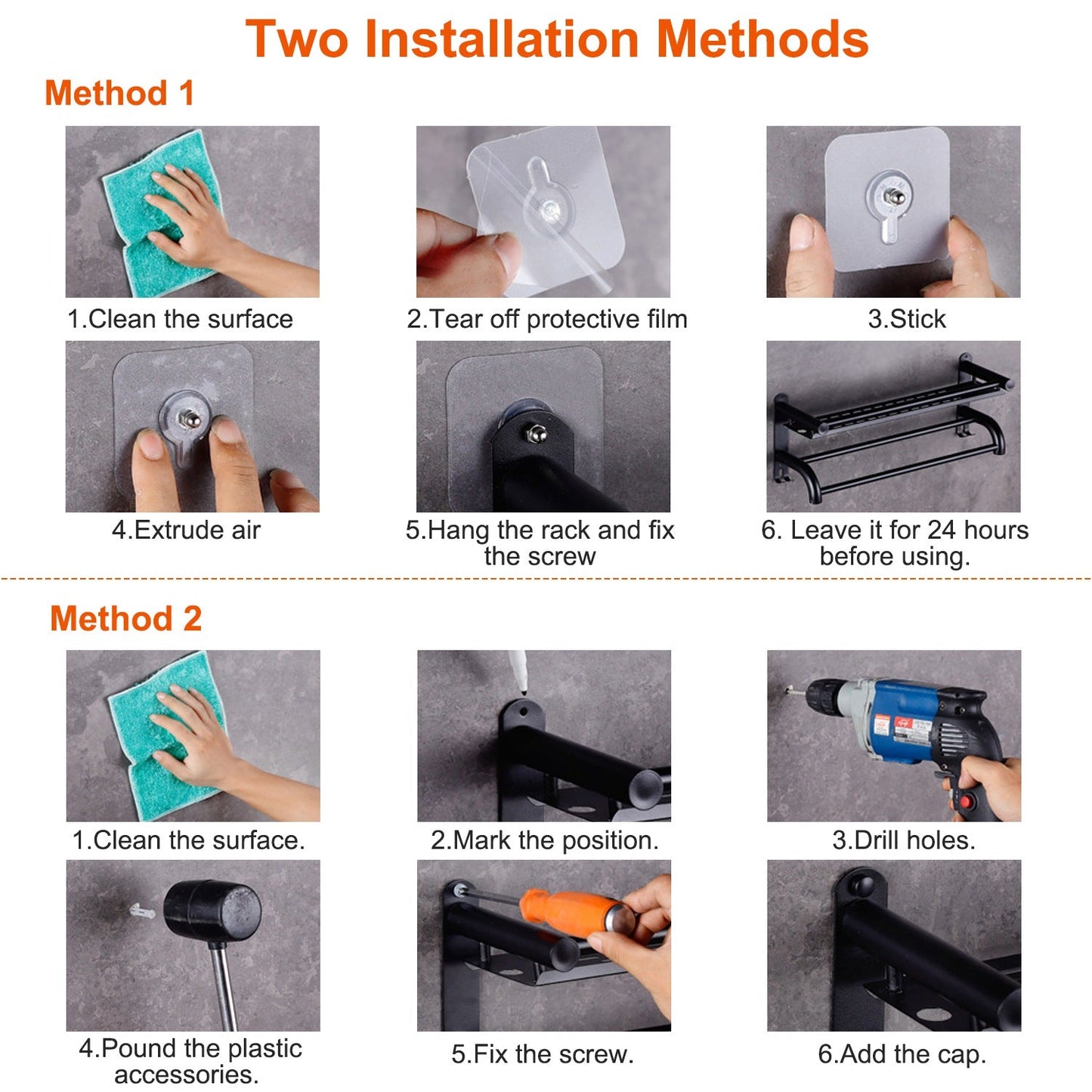 Frendorf | 2-stufiger wandmontierter Handtuchhalter