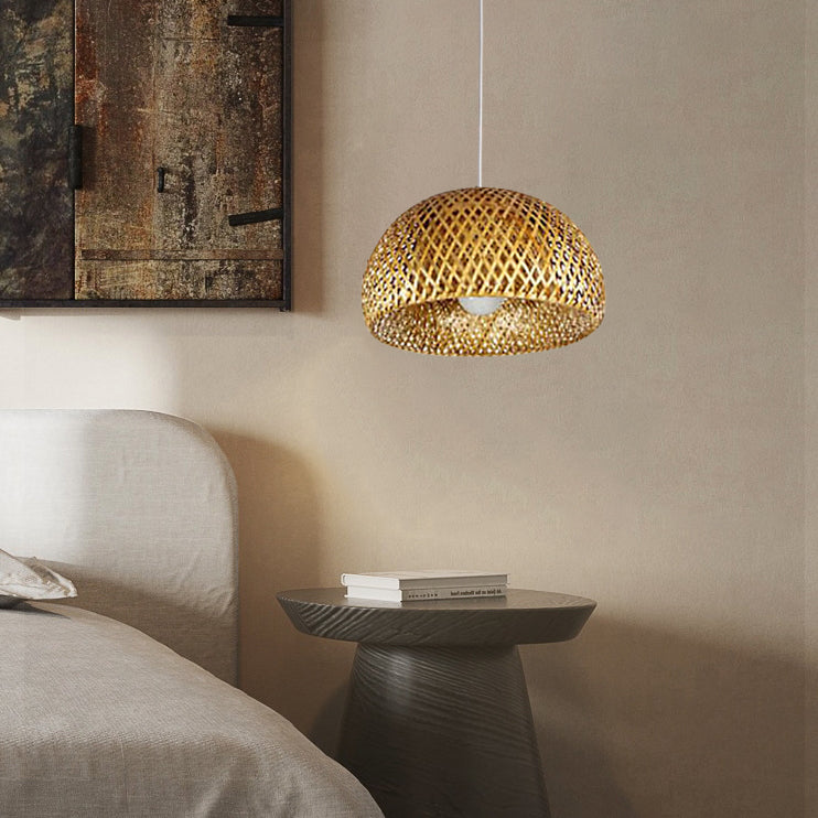 Frendorf | BambooHaven Hängeleuchte | Rustikaler Stil | Handgefertigt | Umweltfreundliche Bambuslampe | Dekorative Pendelleuchte