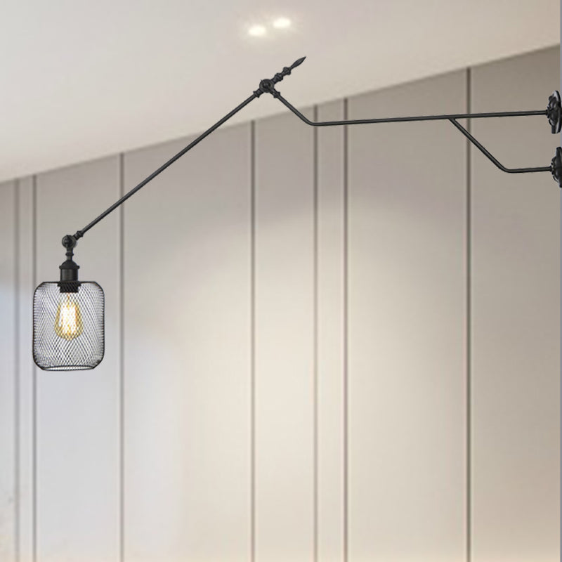 Frendorf | 1 Lichtmetalen Wandlamp Industrieel Zwart Cilinder/Fles Schaduw Binnen Wandlamp Lichtarmatuur