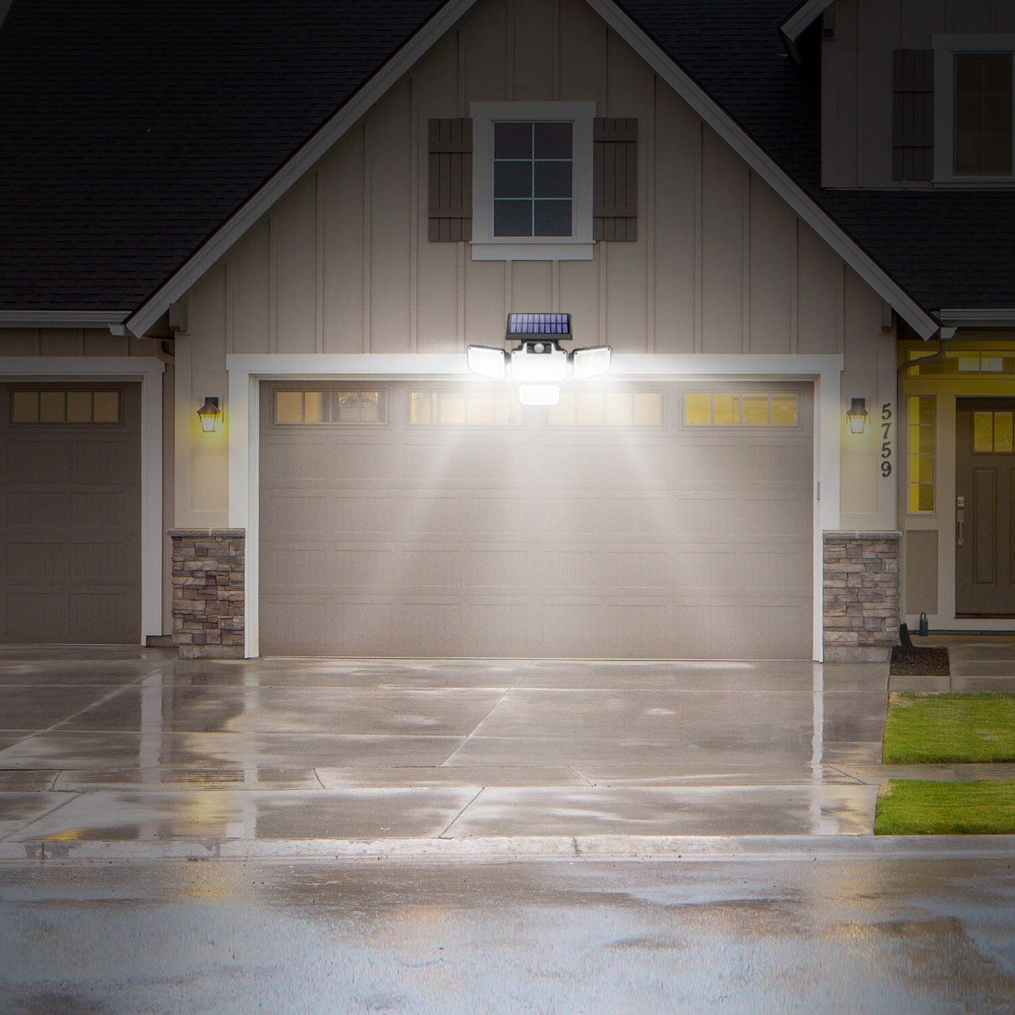 Frendorf | 216 LEDs Solar Außenleuchte Bewegungsmelder Sicherheitsdrahtlampe