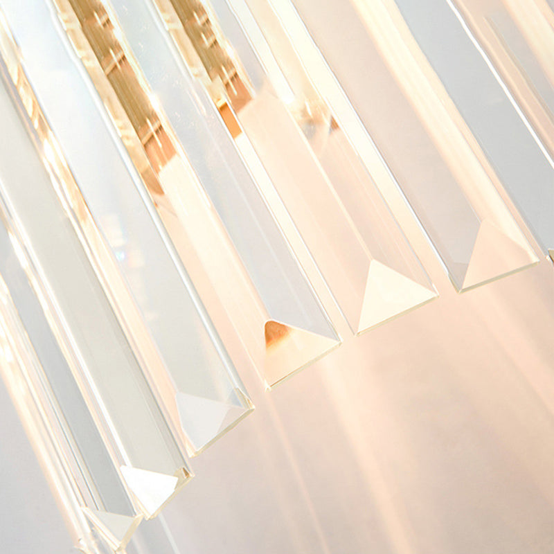 Frendorf | 2 Lichter Wohnzimmer Wandmontierte Lampe Moderne Messing-Finish Wandleuchte mit zylindrischem klarem Kristallschirm