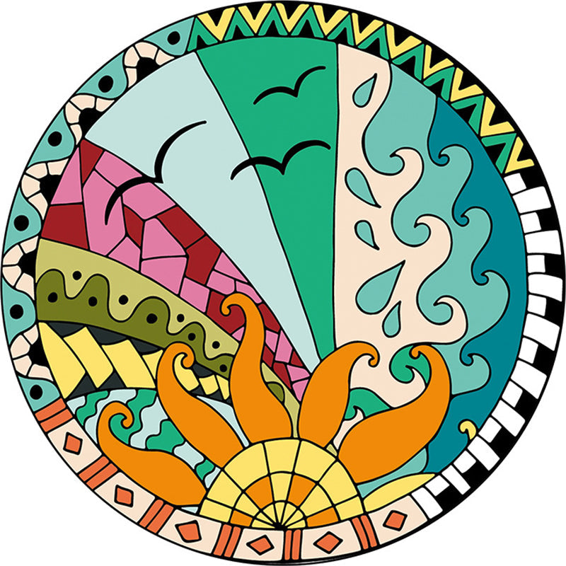 Frendorf | Beruhigender Cartoon-Teppich Mehrfarben Niedlicher Bereichsteppich Polypropylen Rutschfest Maschinenwaschbar Teppich für Kinder