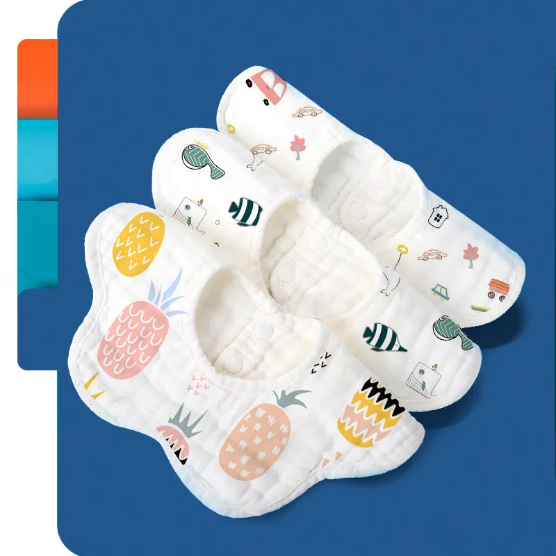 Frendorf | Baby Lätzchen aus Musselin – Weiche Spucktücher mit süßen Motiven