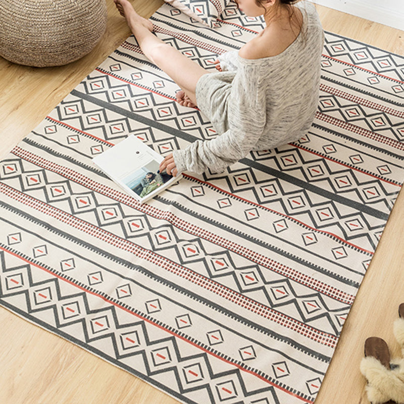 Frendorf | Bohemian Geometrisch Teppich Multi-Farbe Jute Bereich Teppich Tierfreundlich Maschinenwaschbar Einfach Zu Pflegen Bereich Teppich für Schlafzimmer