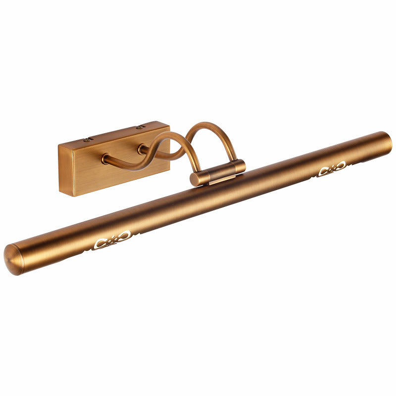 Frendorf | Bronze Durchbrochene Röhren Wandlampe Traditionelle Metall Badezimmer Rotierbare LED Spiegelbeuchtung