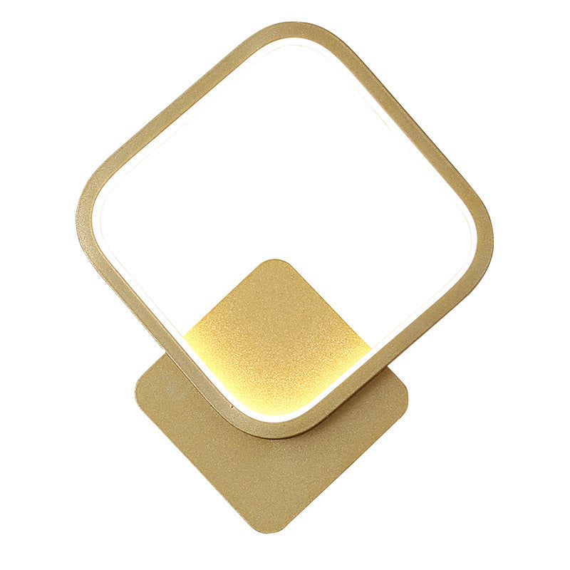 Frendorf | Weiße geometrisch geformte Wandlampe Einfachheit LED Metall Wandlampe Wandleuchte für Treppenhaus