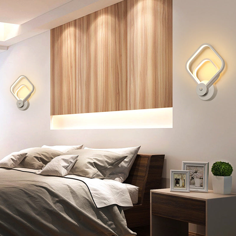 Frendorf | Weiße geometrisch geformte Wandlampe Einfachheit LED Metall Wandlampe Wandleuchte für Treppenhaus