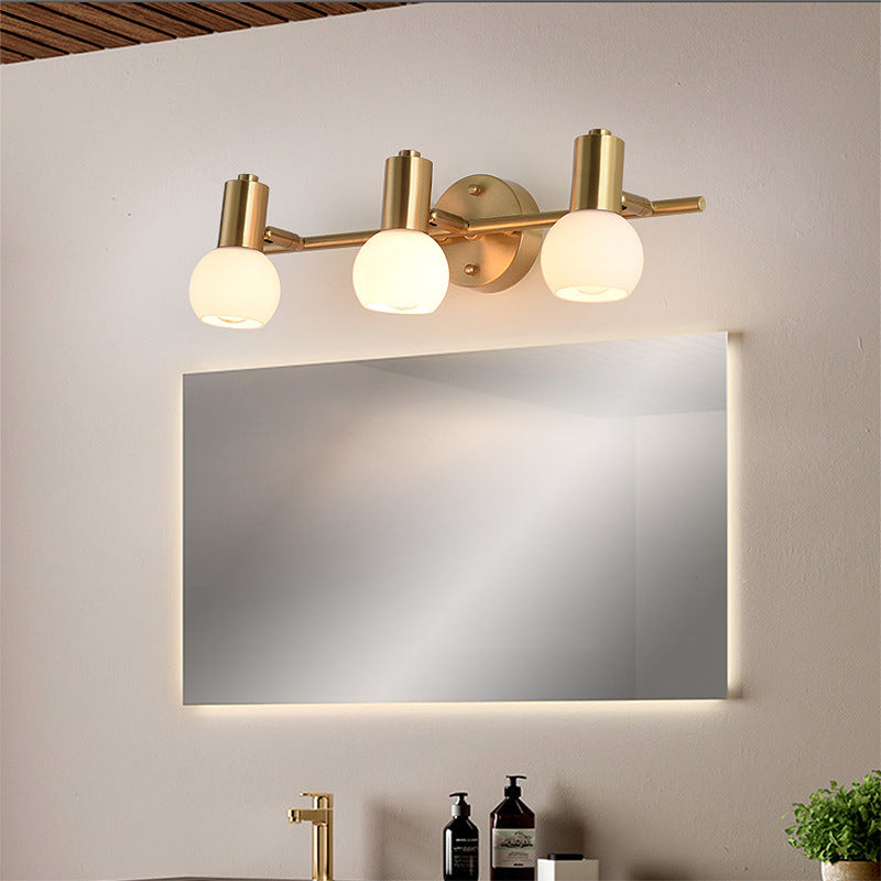 Frendorf | 2/3 Glühbirnen Wand sconce Beleuchtung mit Blasen Shade Milchglas Modern Schlafzimmer Licht Fixture in Messing