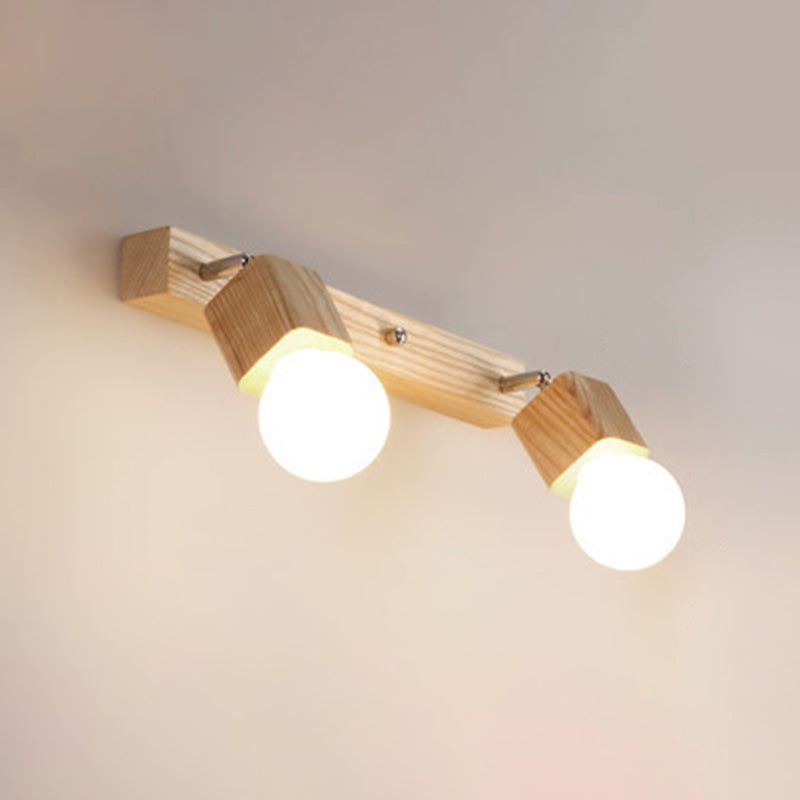 Frendorf | Moderne Holzkosmetikspiegel Licht Verstellbare Wandarm Badezimmer Kosmetik Wandleuchten
