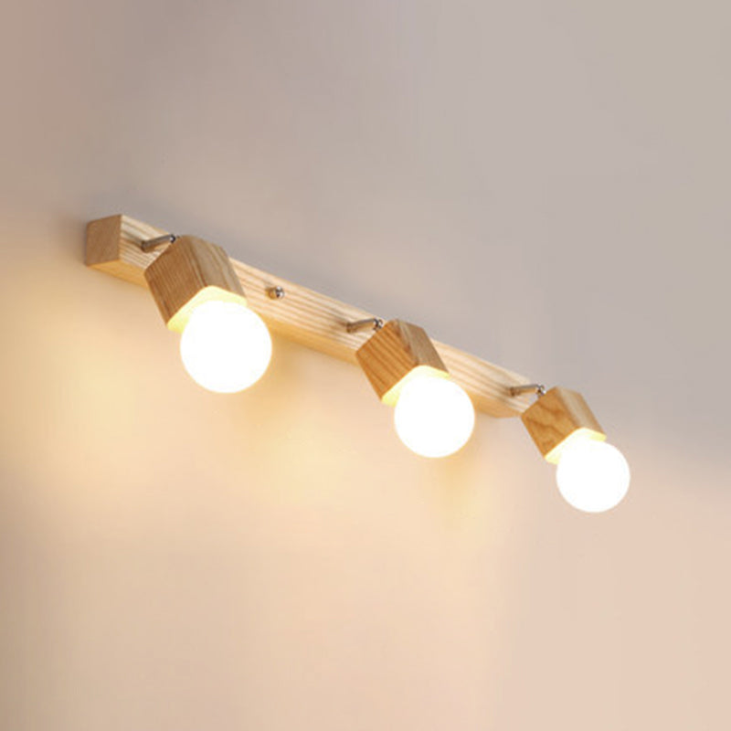 Frendorf | Moderne Holzkosmetikspiegel Licht Verstellbare Wandarm Badezimmer Kosmetik Wandleuchten