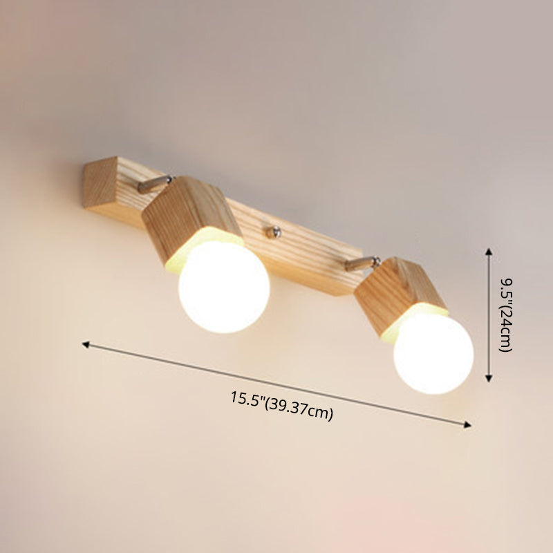 Frendorf | Moderne Holzkosmetikspiegel Licht Verstellbare Wandarm Badezimmer Kosmetik Wandleuchten