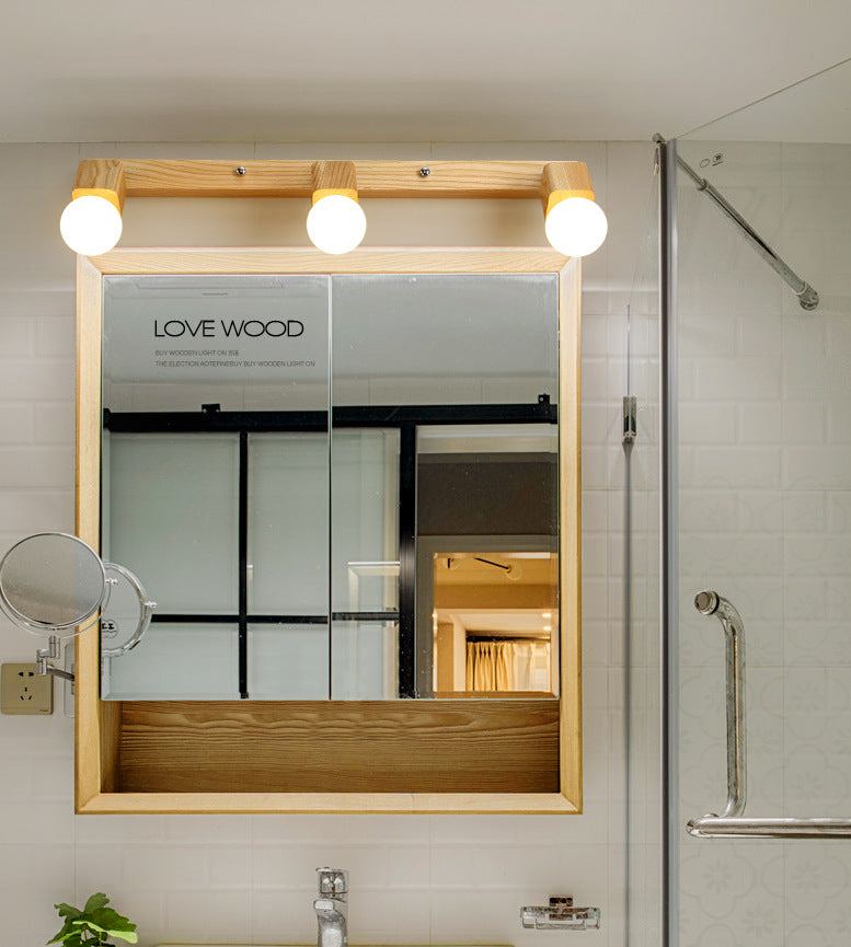 Frendorf | Moderne Holzkosmetikspiegel Licht Verstellbare Wandarm Badezimmer Kosmetik Wandleuchten