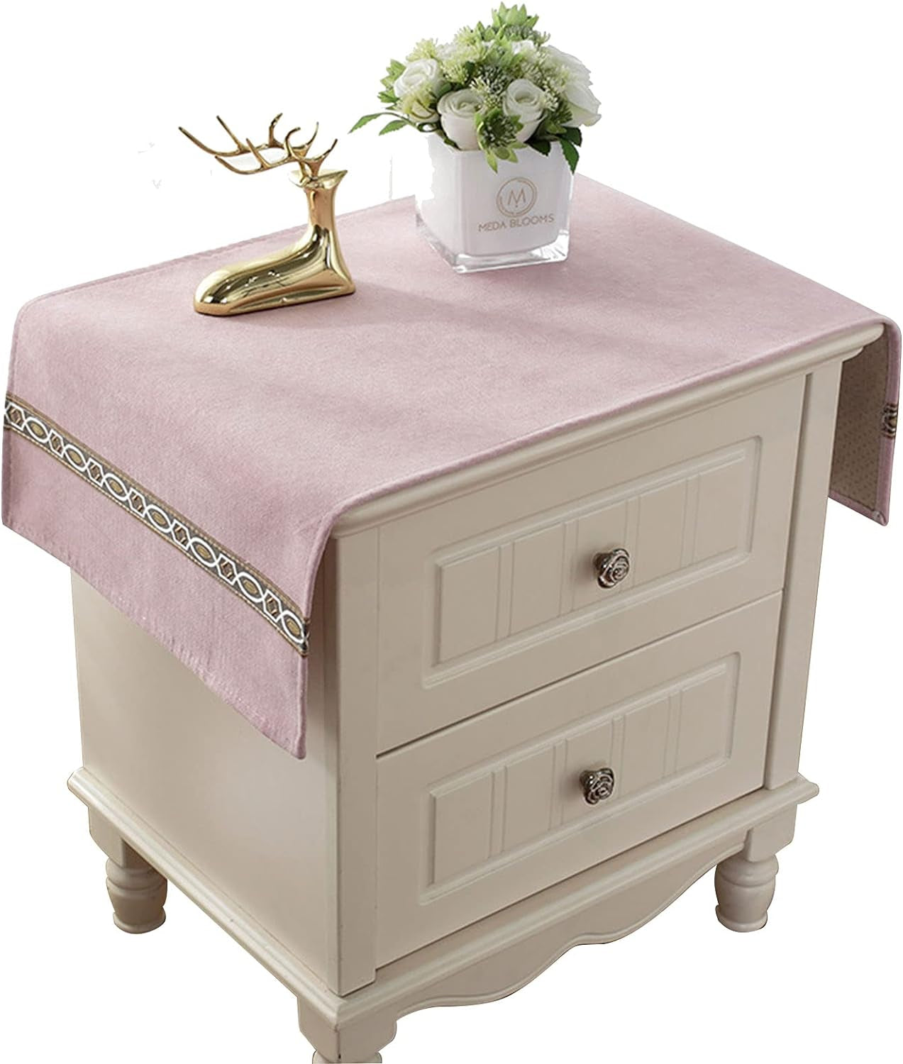 Frendorf | 15.7×35.4 Zoll Nachttischdecke Tisch Staubschutz Nachttischüberwurf Nachttischplatte Heimdekoration Stofftischdecke Nachttischbezug Tischbedeckung Deckchen für Möbel Dekor