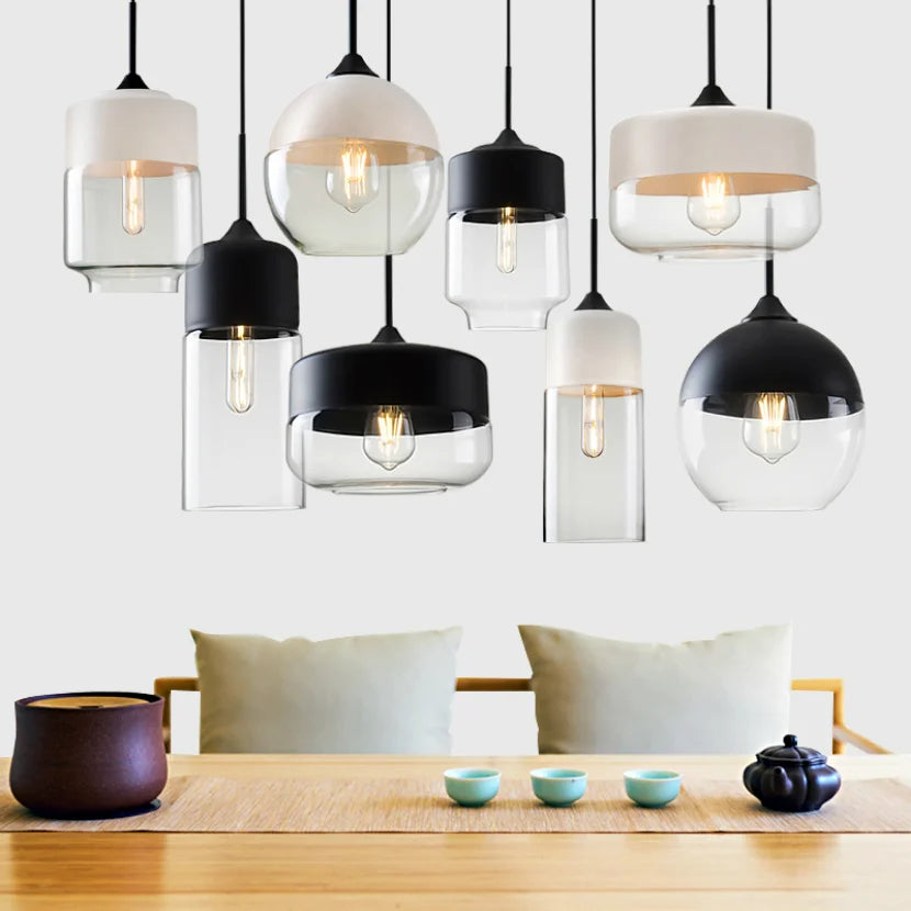 Frendorf | EternaGlow Pendelleuchte aus Glas und Holz | Elegantes Design für Ihr Zuhause