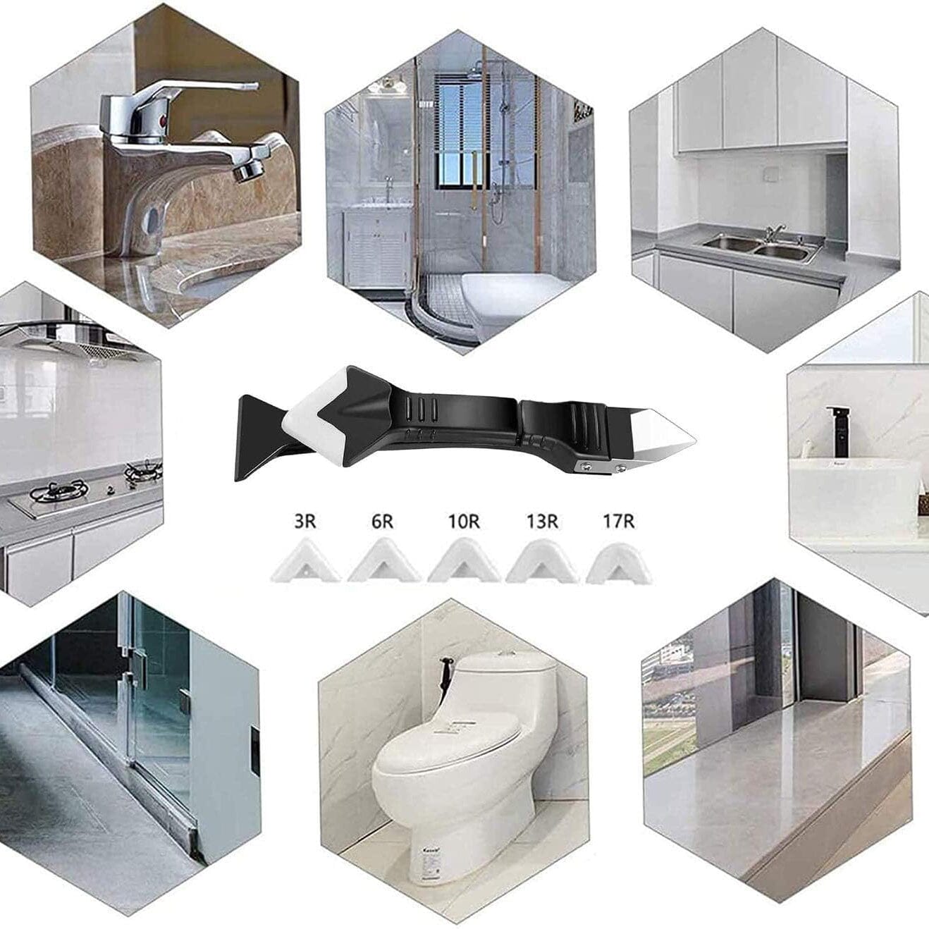 Frendorf | 3-in-1 Edelstahlkopf Dichtungsentferner und Dichtmittel-Schaber