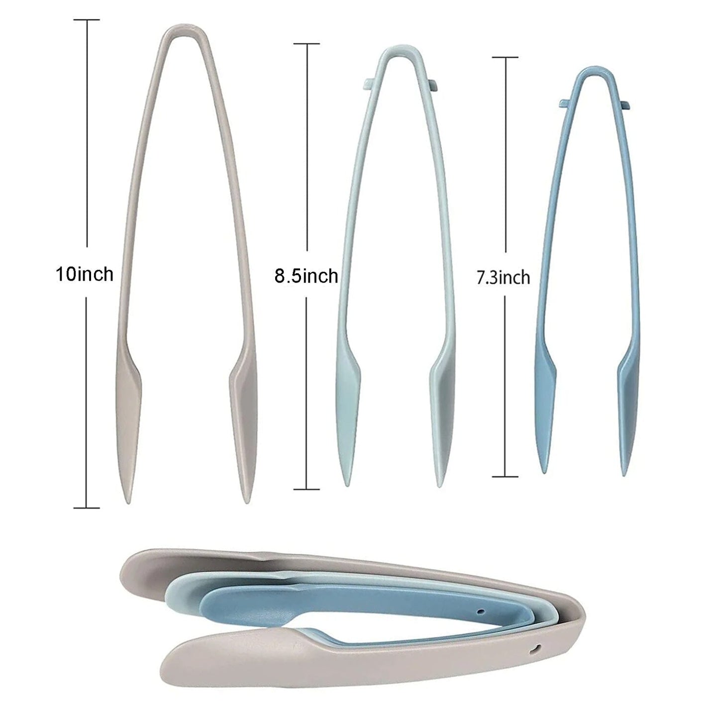 Frendorf | 3-teilige: Rutschfeste Multifunktionale Lebensmittelzangen Klammern Koch Küchengadget