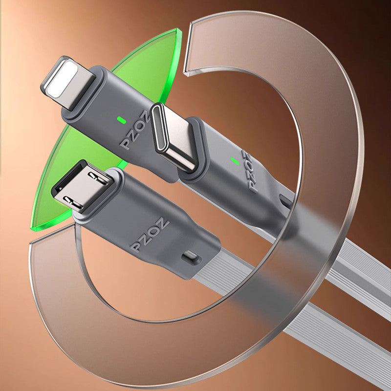 Frendorf | 3-in-1 Datenkabel - 100W Multifunktionales Lade- und Datenkabel