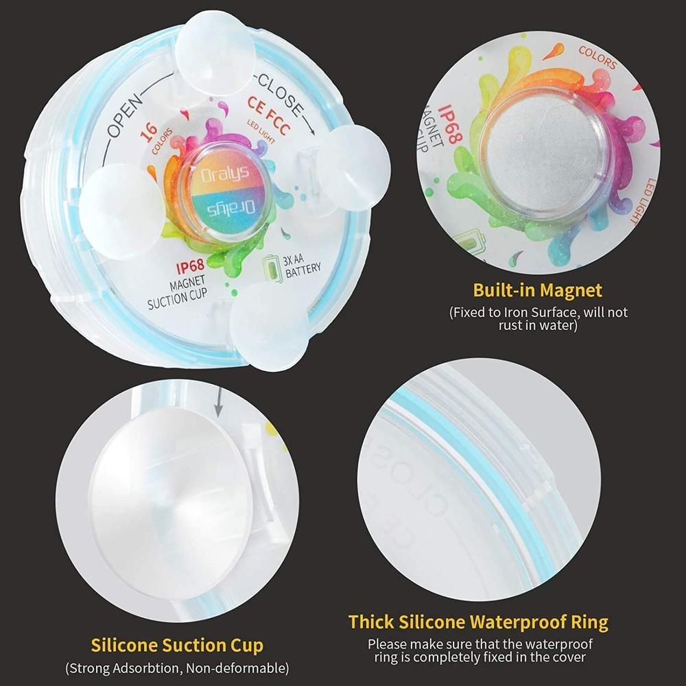 Frendorf | 4-Pack: Dekorative wasserdichte batteriebetriebenen LED-Leuchten - 16 wechselnde Farben