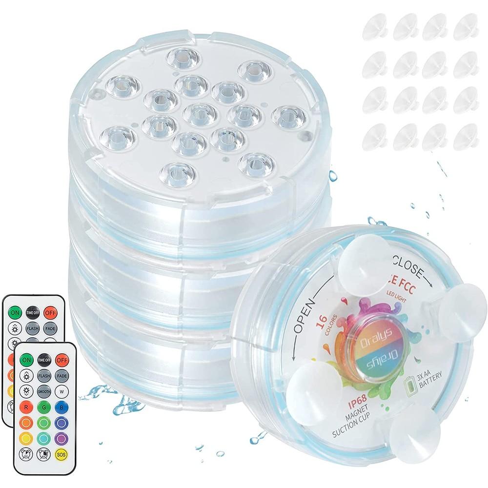 Frendorf | 4-Pack: Dekorative wasserdichte batteriebetriebenen LED-Leuchten - 16 wechselnde Farben