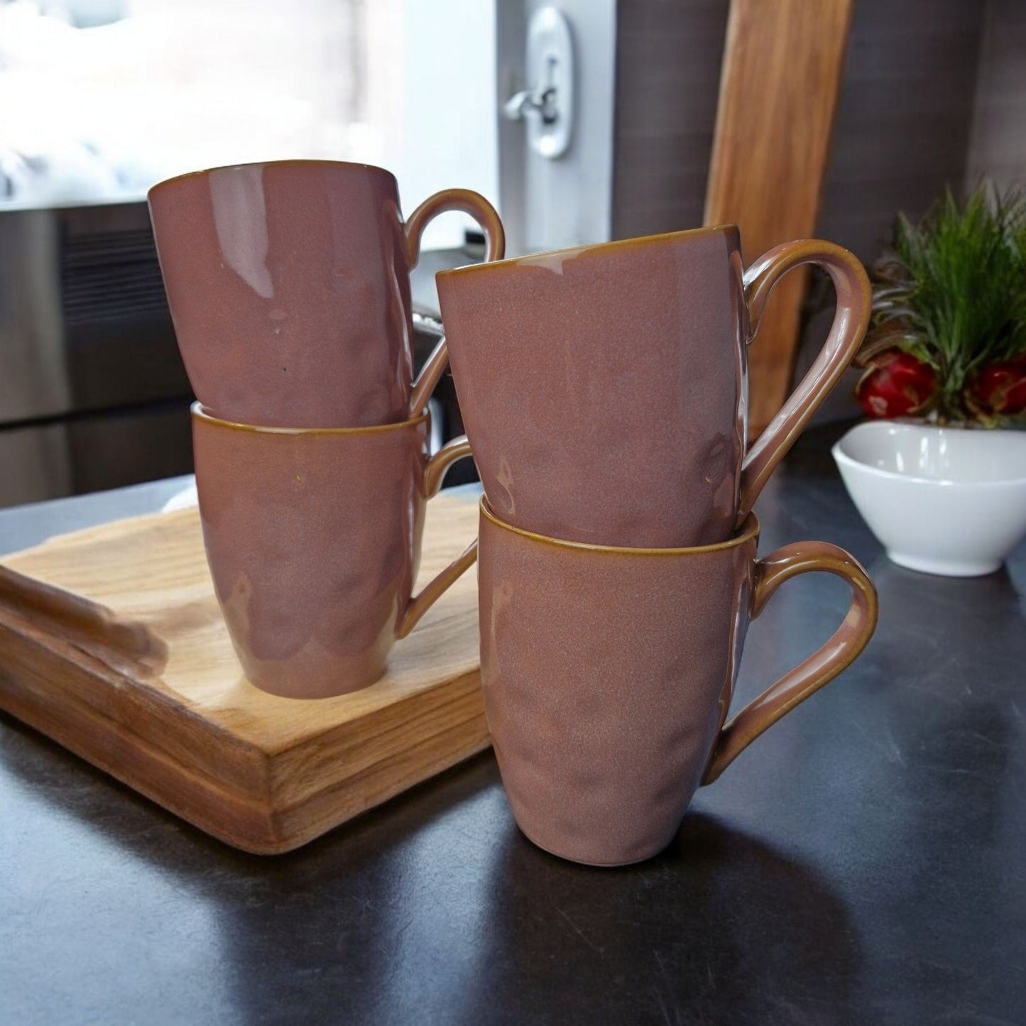 Frendorf | 28.2cm Wasserfall Platte Pink - Stilvolle Keramikplatte mit Wasserfall-Design - Perfekt zum Servieren von Hauptgerichten, Salaten oder großen Mahlzeiten - Fügt Ihrer Tischdekoration einen eleganten Farbtupfer hinzu