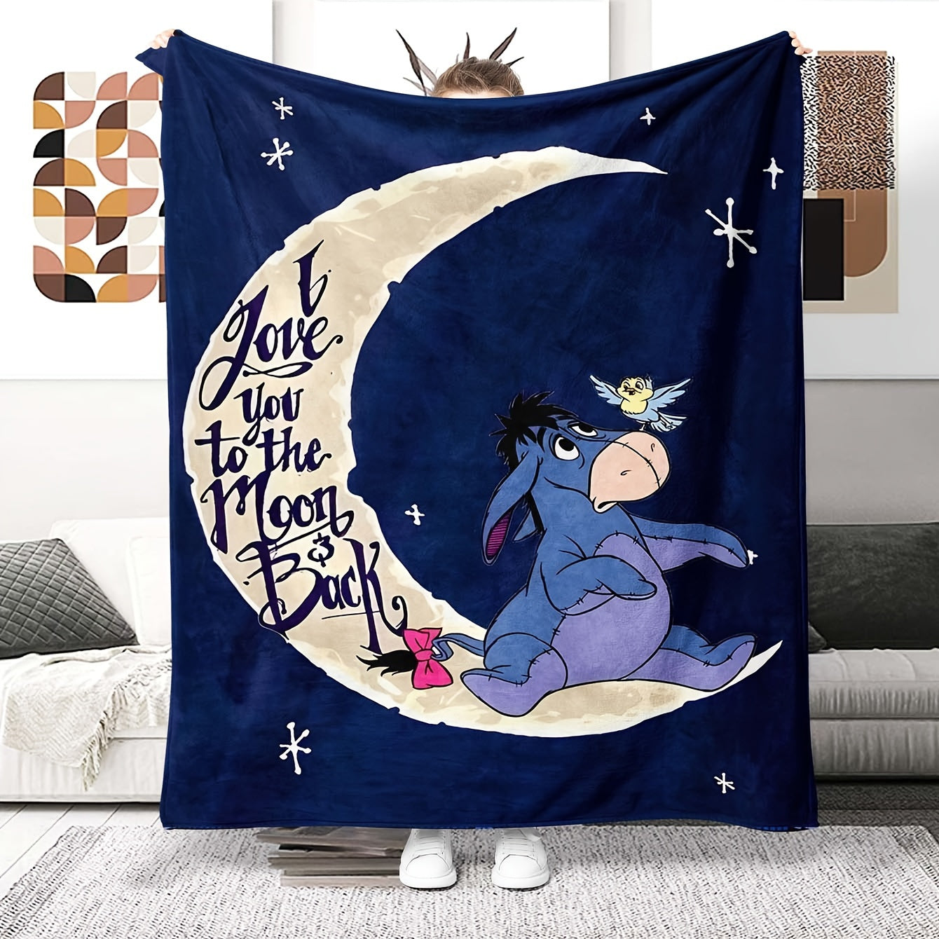 Weiche Fleece-Decke mit Eeyore-Design - Erhältlich in mehreren Größen für alle Jahreszeiten