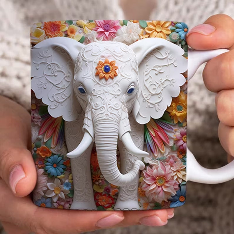 3D Elefant Blumen Becher