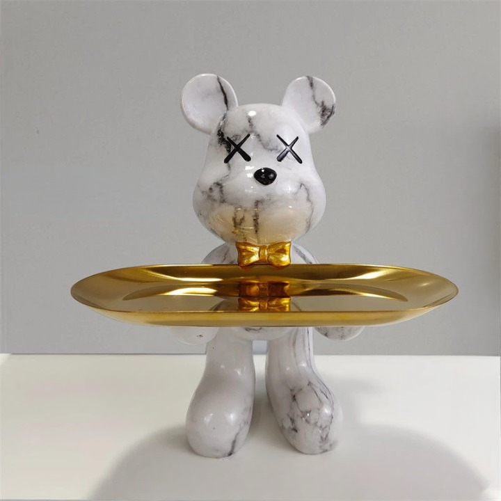 Bärenstatue mit Tablett