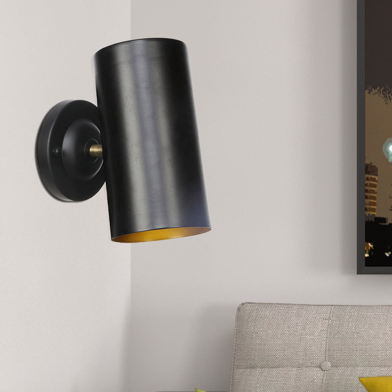 Frendorf | 1 Licht Zilindervormige Wandlamp Armatuur Boerderij Zwarte Afwerking Metalen Wandmontage Wandlamp voor Bedzijde, 4"/6" W