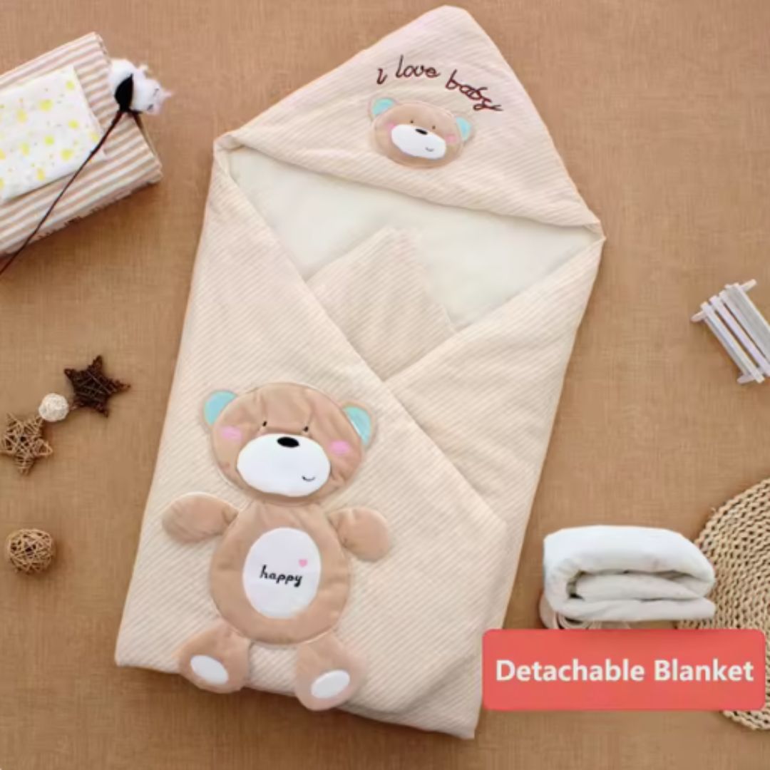 Frendorf | Baby Einschlagdecke mit Kapuze – Weicher Neugeborenen Schlafsack