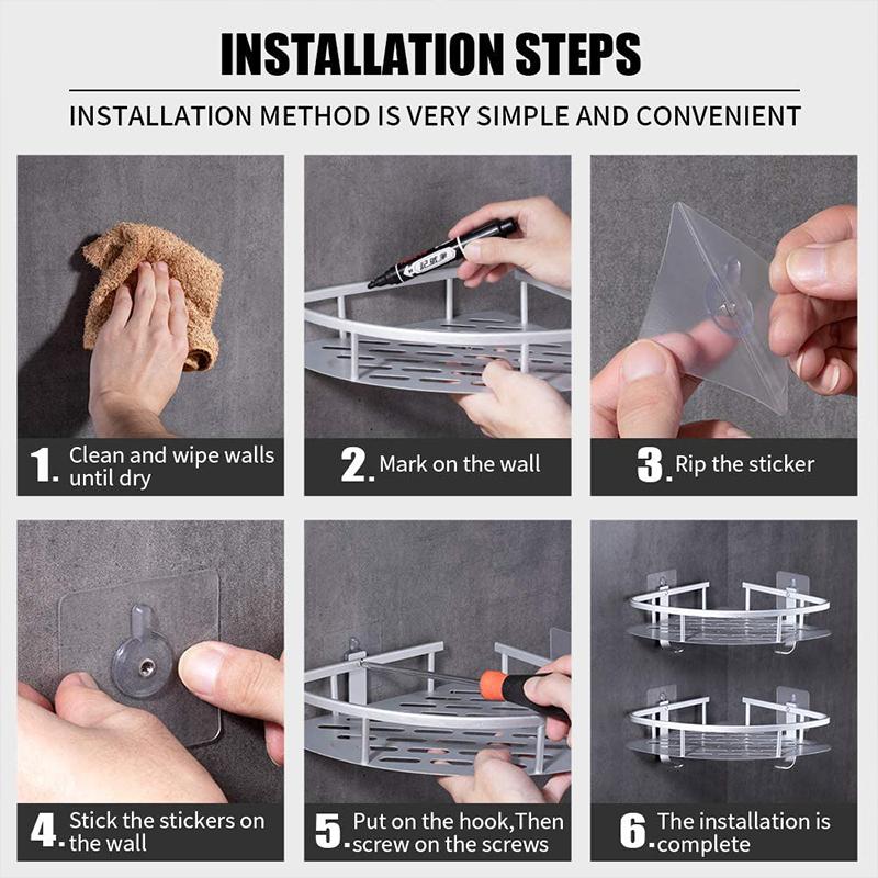 Frendorf | Badezimmer Duschregal mit Haken