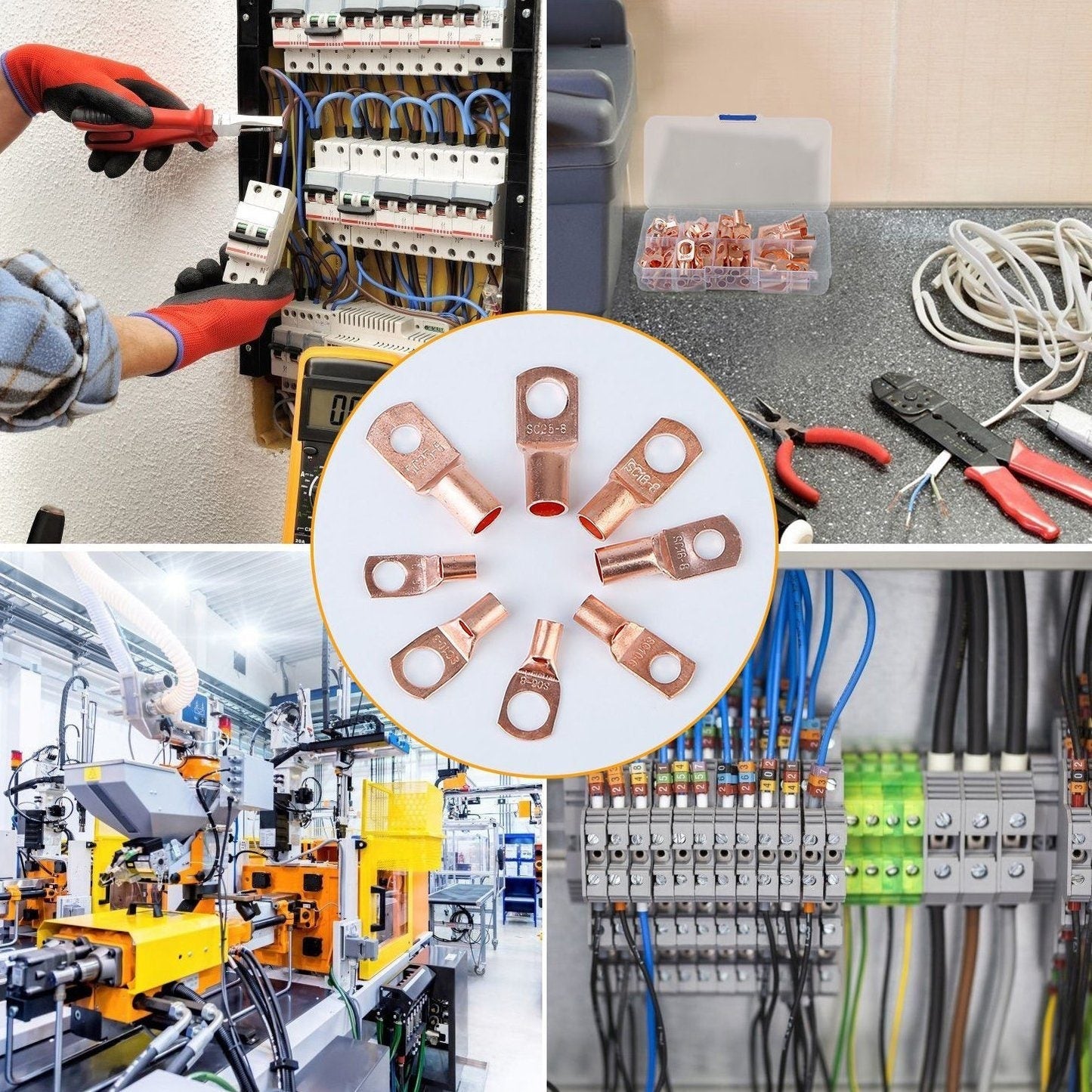 Frendorf | 60-teilige: Batterie nackte Kupferring-Ösen