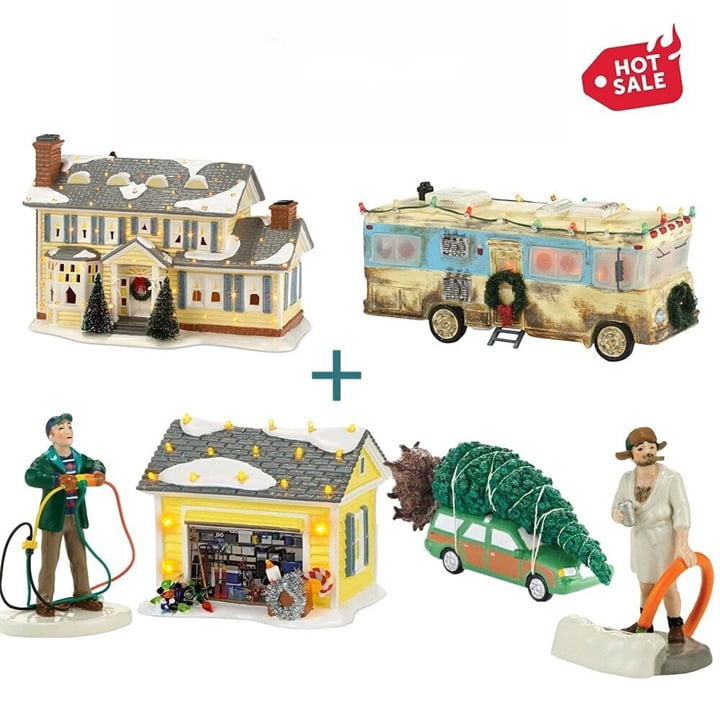 Frendorf Griswold Ferienhaus Keramik | Offizielles Weihnachts-Dorf mit Musik- und LED-Lichteffekten