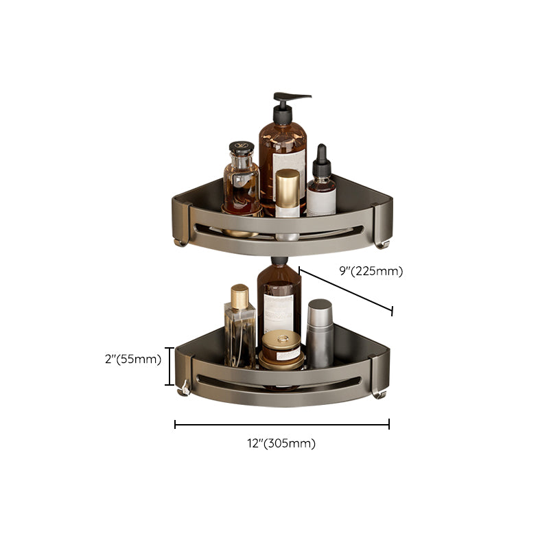 Frendorf | Zeitgemäßes Aluminium Badezimmer Zubehörset Graue Badablage