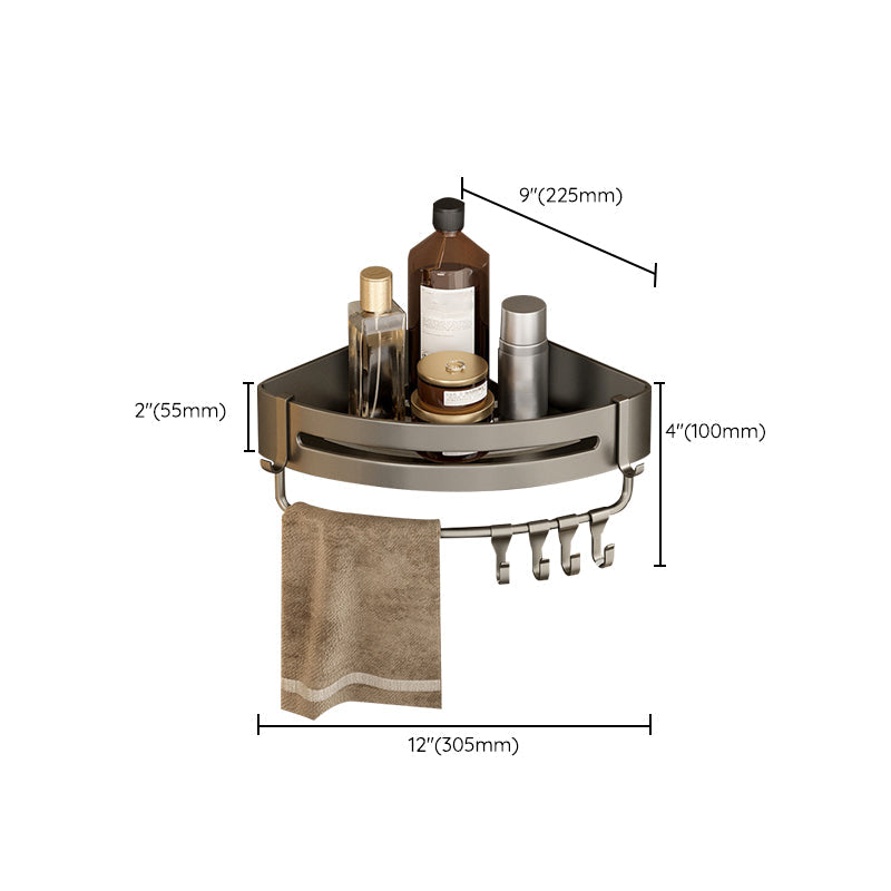 Frendorf | Zeitgemäßes Aluminium Badezimmer Zubehörset Graue Badablage