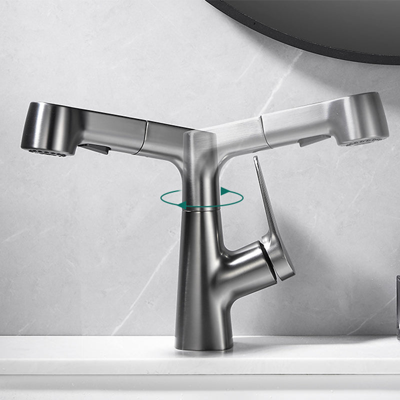 Frendorf | Ausziehbarer Vessel Wasserhahn Moderner Waschbecken Wasserhahn mit einem Hebelgriff