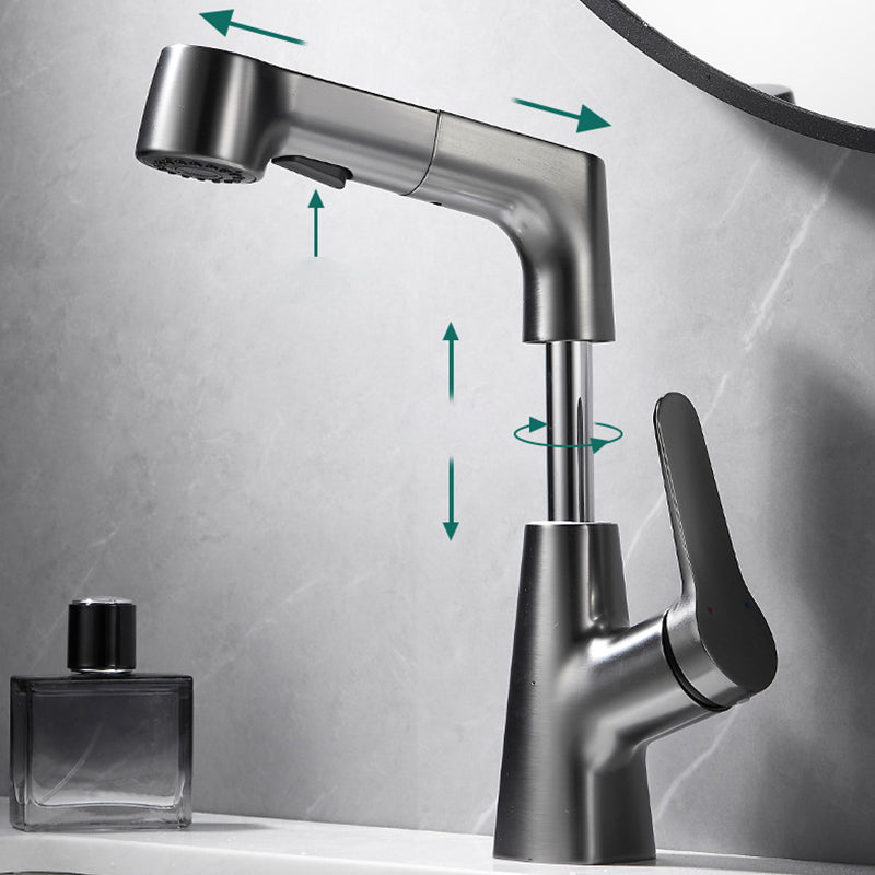 Frendorf | Ausziehbarer Vessel Wasserhahn Moderner Waschbecken Wasserhahn mit einem Hebelgriff